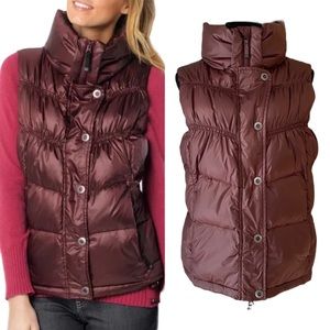 Prana Down Feather Milly Puffer Vest Burgundy/Maroon Size XL